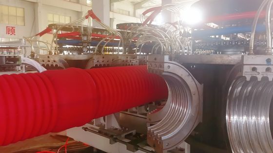 Siemens Inverter Double Wall Corrugated Pipe Extrusion Line With 0.4～0.7 Mm Nitriding Depth And 1 Set Forming Machine