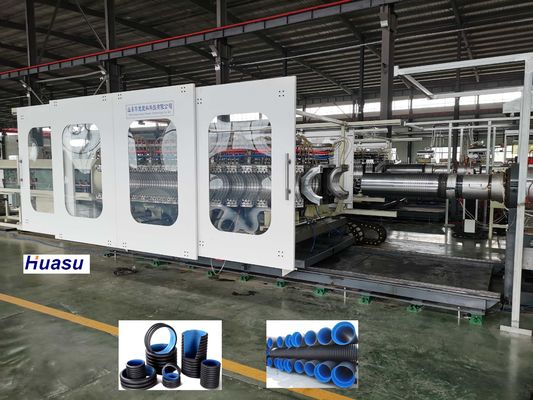 Aluminium Alloy Mould Double Wall Corrugated Pipe Extrusion Line for High Speed Production of ID30-ID1500mm Pipes with 33:1 Screw Ratio