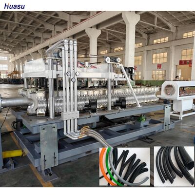 Double Wall Corrugated Pipe Extrusion Line with Barrel Hardness HV>940, Gear Material 20CrMnTi, and Screw Ratio 33:1