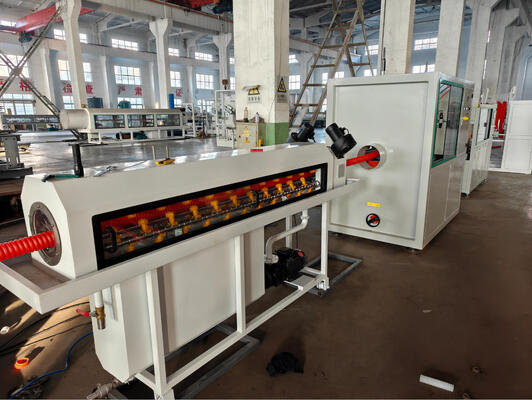Water Cooling Double Wall Corrugated Pipe Extrusion Line with Integral Type Extruder and Siemens Electric Components