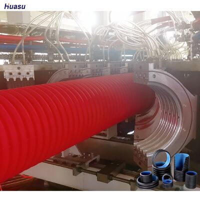 PP PE Single Double Corrugated Pipe Production Extrusion Line With PLC Control Corrugated Pipe Machining