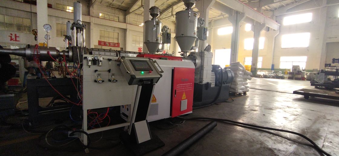 Αυτόματη γραμμή εξώθησης σωλήνων διπλού τοιχώματος με προηγμένο σύστημα ελέγχου PLC και 28/36 ζεύγη καλουπιών για εύρος διαμέτρου σωλήνα 50mm-200mm