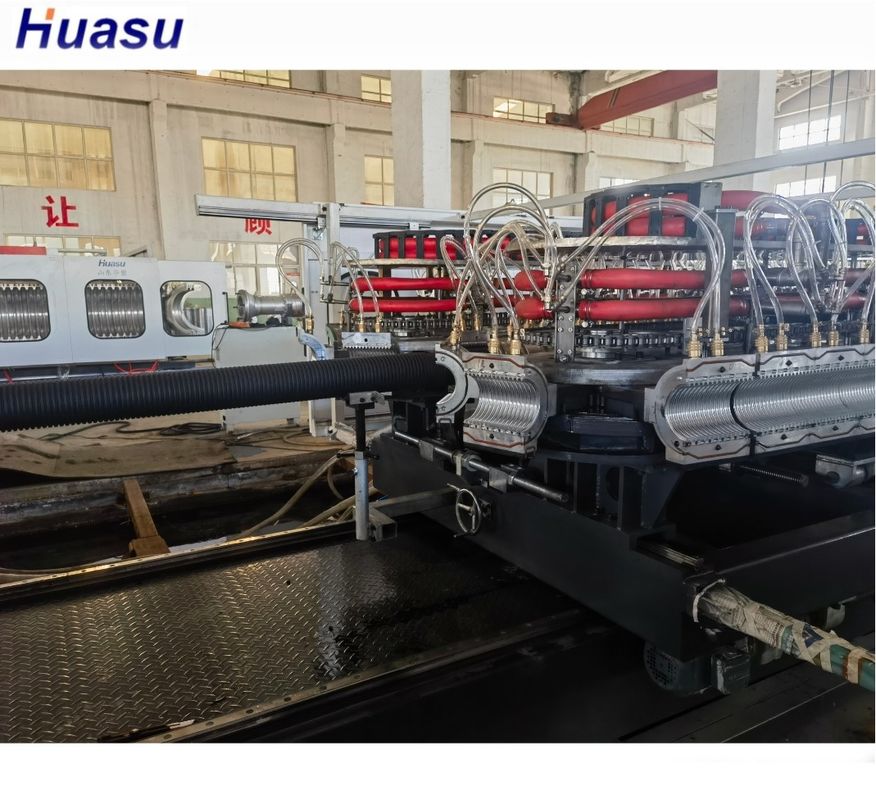 PE PP PVC διπλό τοίχωμα κυματοειδών σωλήνων Extrusion Line Pipe Machine Extrusion για αποχέτευση νερού