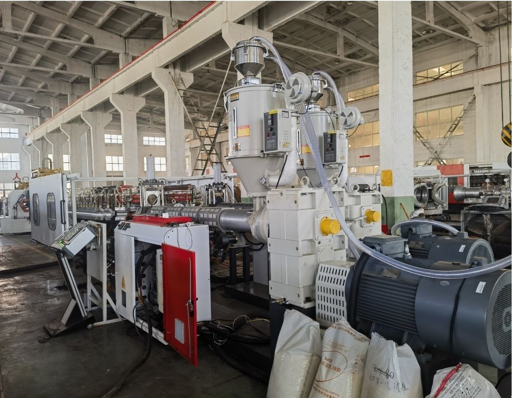 PE PP PVC διπλό τοίχωμα κυματοειδών σωλήνων Extrusion Line Pipe Machine Extrusion για αποχέτευση νερού