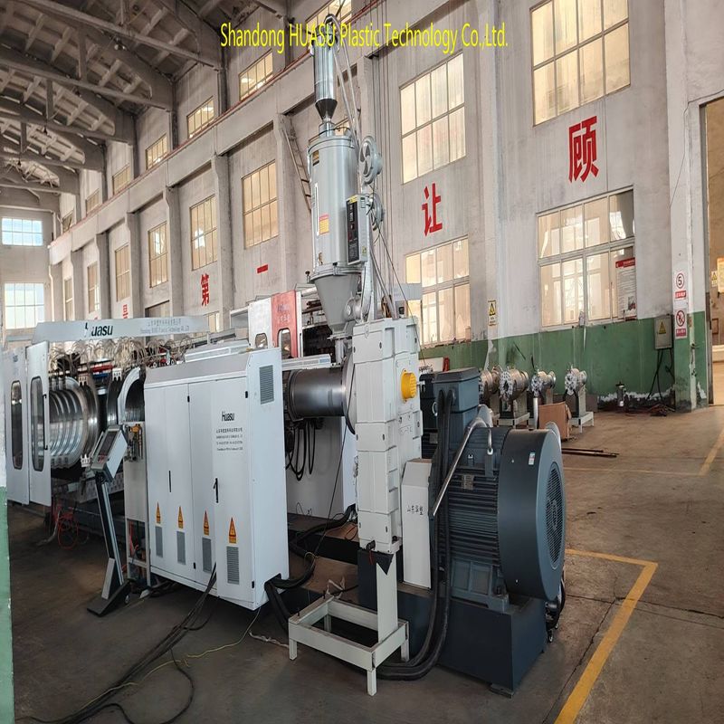 Προσαρμόσιμη Γραμμή Εξώθησης Σωλήνων Διπλού Τοιχώματος με Χωρητικότητα 60-2000kg/h, με Σύστημα PLC Siemens και Οριζόντιο Συσκευαστή