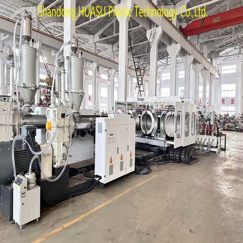 Η γραμμή παραγωγής κυματοειδών σωλήνων διπλού τοιχώματος που ελέγχεται από PLC με σύστημα ψύξης ηλεκτρικής ενέργειας και νερού 100-1000 kW