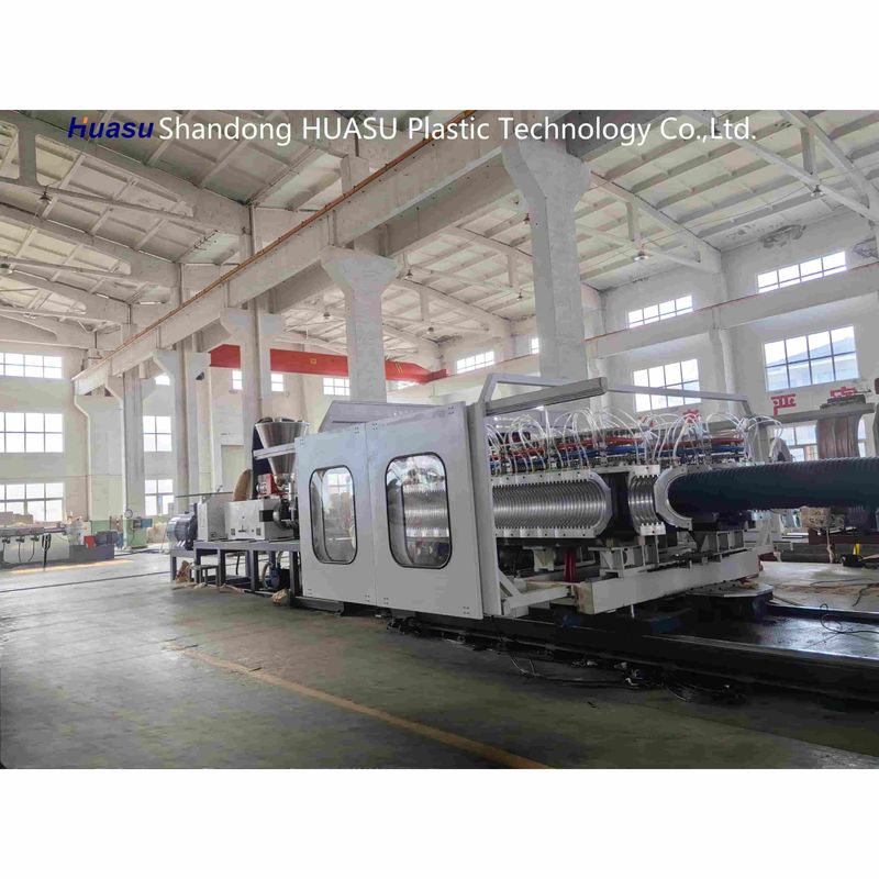 Μηχανή κυματοειδούς σωλήνα υψηλής απόδοσης 500-2000Kg/H με διάμετρο σωλήνα 32-1600mm και τεχνολογία PLC της Siemens