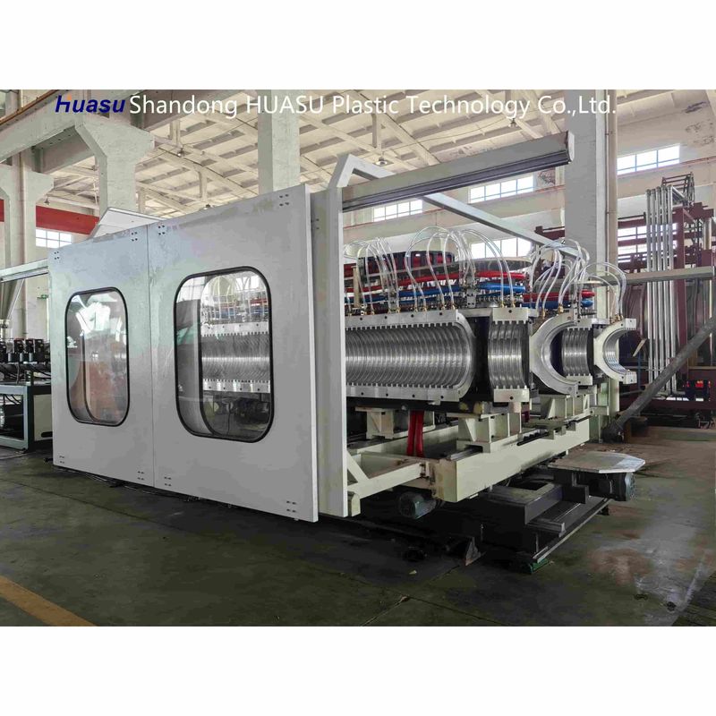 Προσαρμόσιμη μηχανή εκτόξευσης κυματοειδών σωλήνων διπλού τοιχώματος με απόδοση 500-2000Kg/h και σύστημα PLC της Siemens