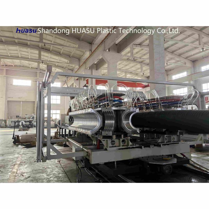 Μηχανή κυματοειδούς σωλήνα υψηλής απόδοσης 500-2000Kg/H με διάμετρο σωλήνα 32-1600mm και τεχνολογία PLC της Siemens