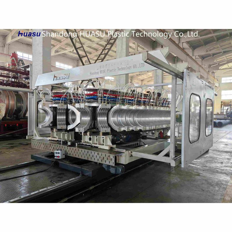 Υψηλής ταχύτητας μονόστρωτη εξωτερική μηχανή διπλής τοιχώδους κυματοειδούς σωλήνα παραγωγής με ηλεκτρονική κλήση και σύστημα PLC της Siemens