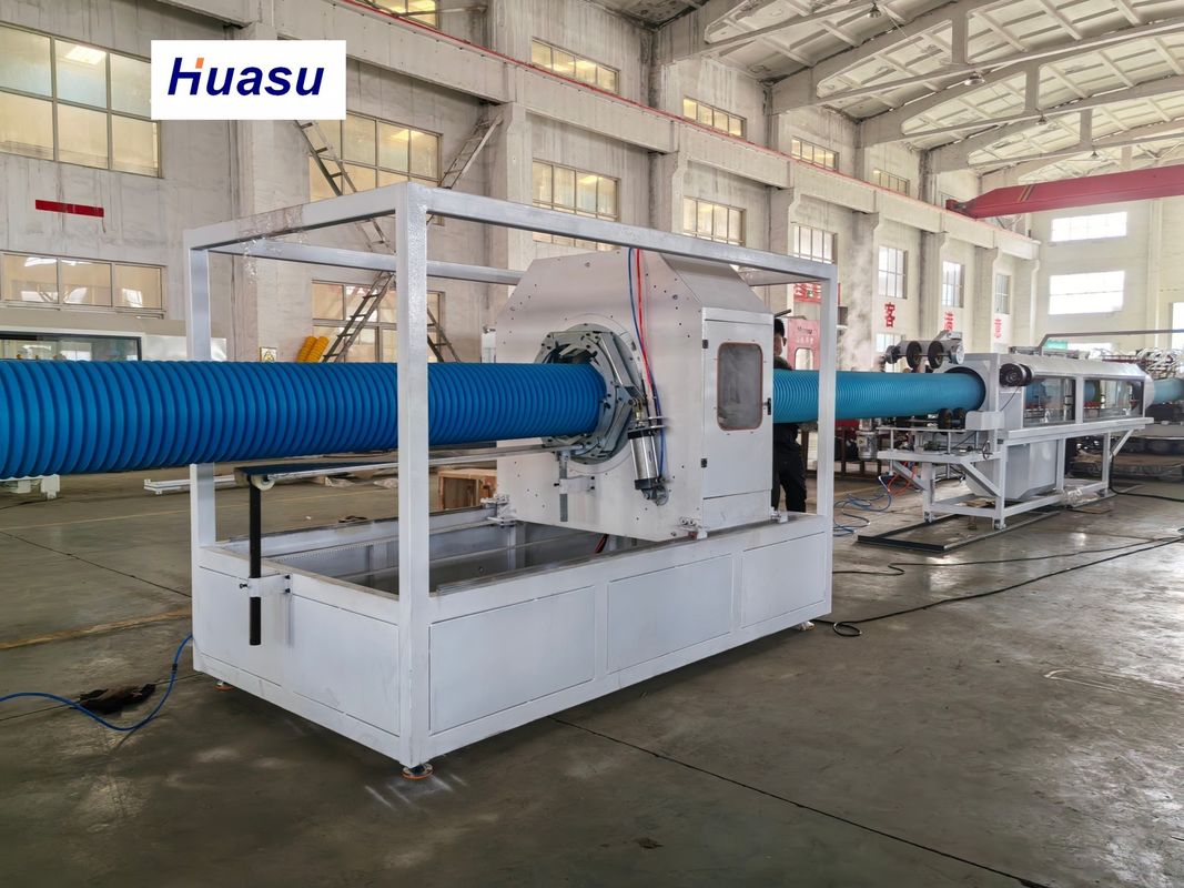 32-1600mm Αυτοματοποιημένη γραμμή εκτόξευσης σωλήνων PVC με σύστημα PLC της Siemens για την παραγωγή κυματοειδών σωλήνων διπλού τοίχου