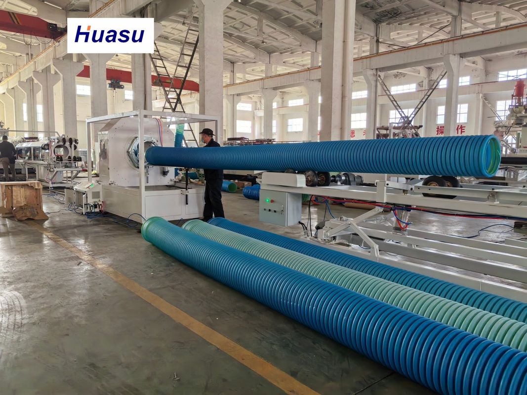 Γραμμή εξώθησης σωλήνων διπλής στρώσης σπειροειδούς συστροφής με διάμετρο σωλήνα 32-1600mm με σύστημα Siemens PLC