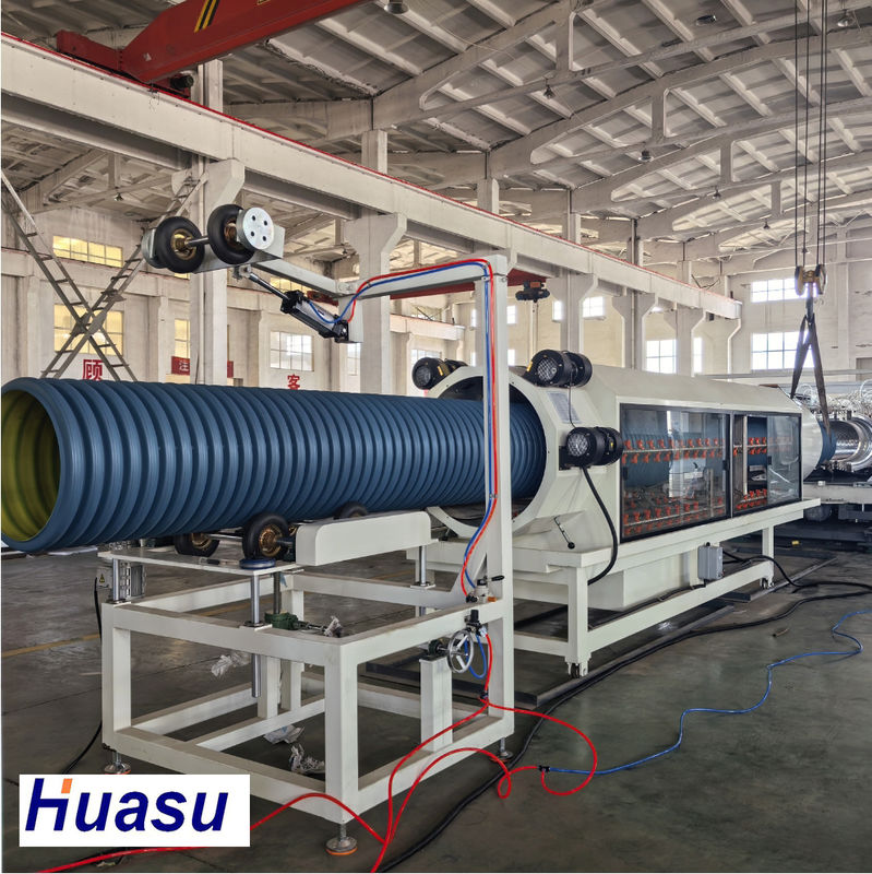 Διπλό τοίχωμα κυματοειδούς σωλήνα εξώθησης για PE PP PVC 380V προσαρμοσμένη τάση