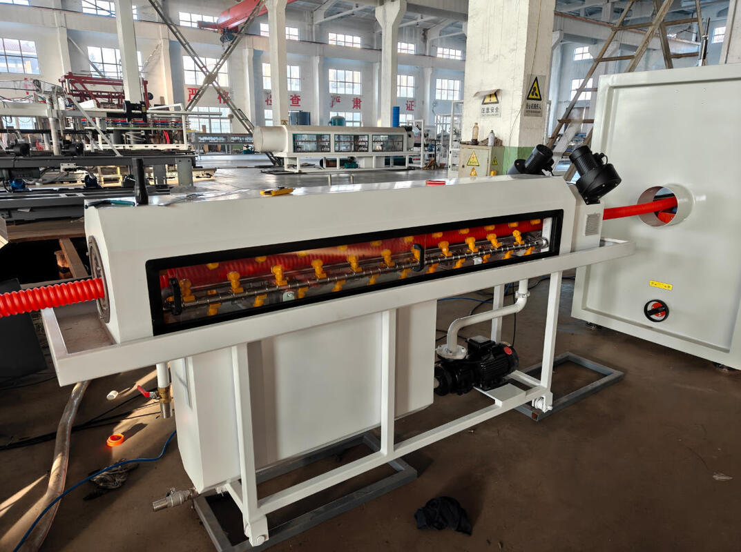 Γραμμή εξώθησης σωλήνων κυματοειδών διπλού τοιχώματος Siemens Electric με υδρόψυξη και παραγωγική ικανότητα 100kg/h - 2000kg/h