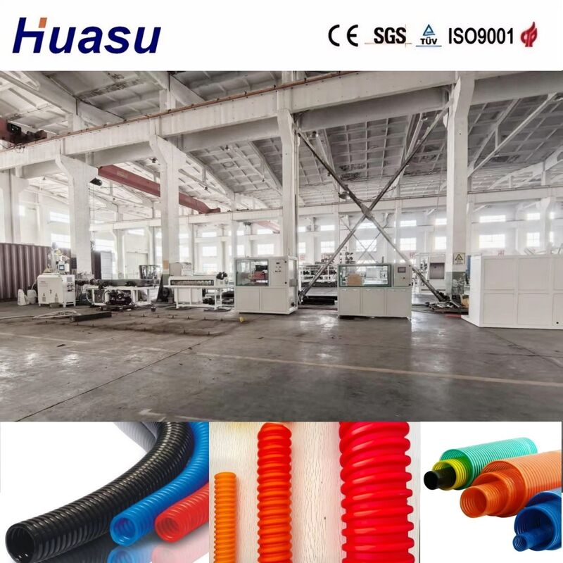 30-200mm HDPE PE PVC PP Single Wall Corrugated Pipe Extrusion Line με σύστημα ελέγχου PLC για ανθεκτικά σωλήνες