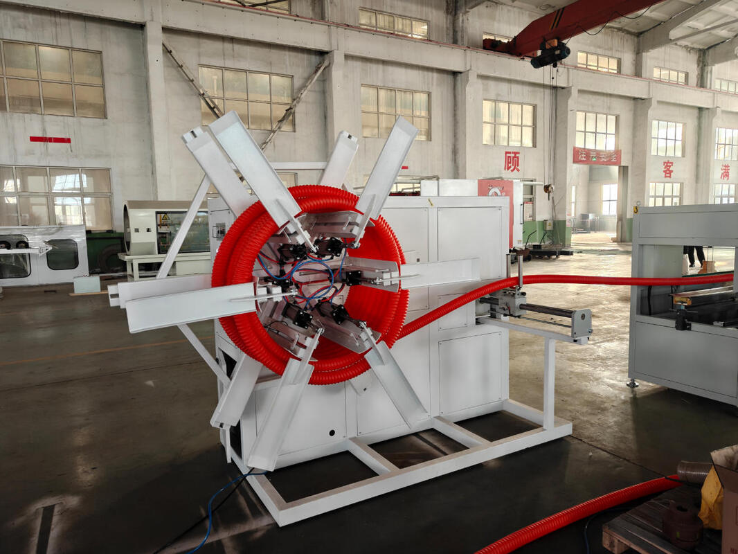 Αυτόματη γραμμή εξώθησης κυματοειδών σωλήνων διπλού τοιχώματος με ηλεκτρικά εξαρτήματα της μάρκας Siemens και καλούπι από κράμα αλουμινίου