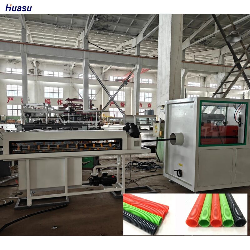 Γραμμή Εξώθησης Κυματοειδούς Σωλήνα Μονής Τοιχώματος με Κύρια Ηλεκτρικά Siemens Schneider, Υλικό Κυλίνδρου 38CrMoAlA και Τηλεχειρισμό PLC