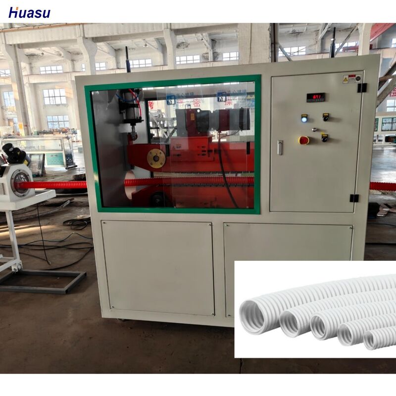 Γραμμή Εξώθησης Ενιαίου Κυματοειδούς Σωλήνα με Ηλεκτρονικό Έλεγχο, Διαθέτοντας Inverter Siemens και Κυματοποιητή Περιστροφικού Τύπου για Λειτουργία