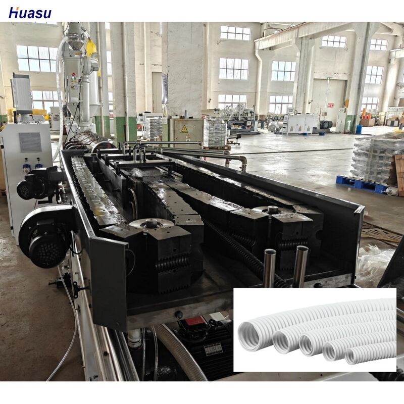 Εξοπλισμός Εξώθησης Κυματοειδών Σωλήνων Μονής Τοιχώματος με Έλεγχο Inverter και PLC της Siemens και Τηλεχειρισμό Εξόδου