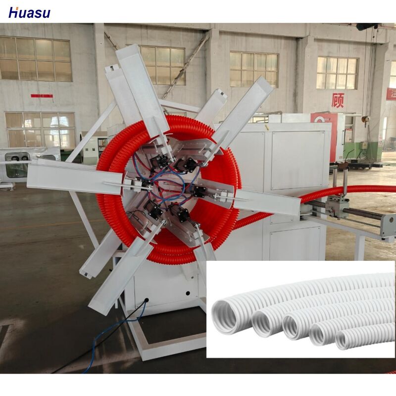 Γραμμή Εξώθησης κυματοειδούς σωλήνα μονής τοιχώματος με πλήρες σύστημα εμπλοκής αλληλοσύνδεσης, κυματοειδές μηχάνημα περιστροφικού τύπου με ηλεκτρονικό έλεγχο για παραγωγή