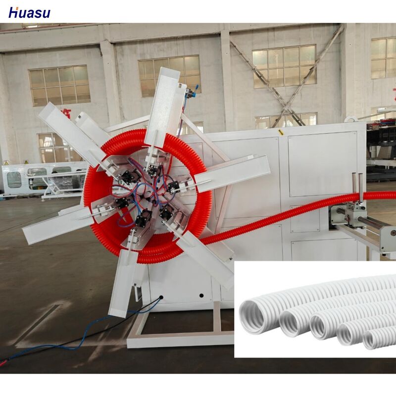 Γραμμή Εξώθησης Κυματοειδούς Σωλήνα Μονού Τοιχώματος με Ψύξη Νερού με μία Τροφοδοσία και 1 Σετ Κυματοποιητή που Εξασφαλίζει Σταθερή Διαδικασία Παραγωγής