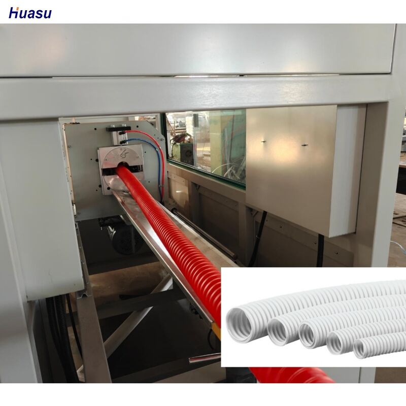 Υλικά PP PE PVC Η γραμμή παραγωγής κυματοειδών σωλήνων με ένα τοίχωμα, συμπεριλαμβανομένης της Siemens Schneider