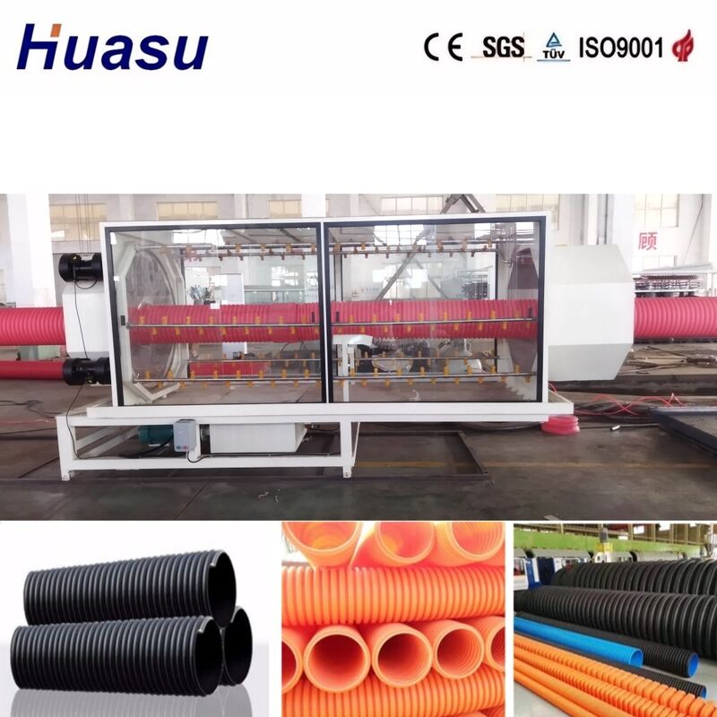 Γραμμή Εξώθησης Διπλού Τοιχώματος Κυματοειδούς Σωλήνα Εσωτερικής Διαμέτρου 32mm-1600mm με Έλεγχο PLC Siemens για Υψηλή Παραγωγικότητα