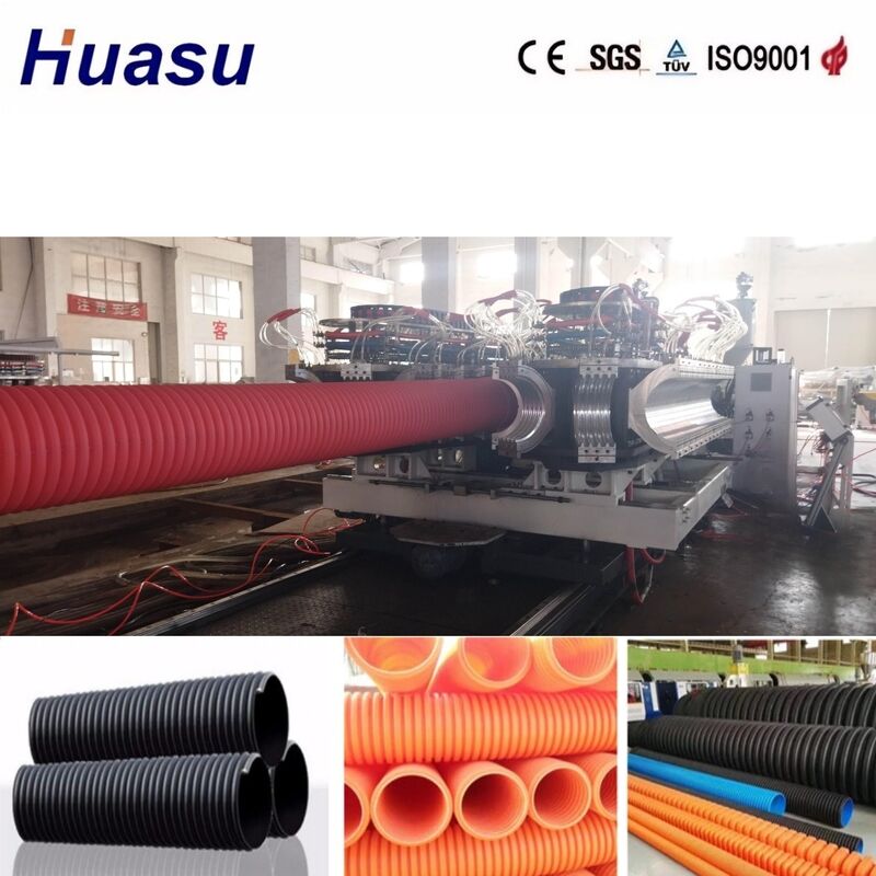 32-1600mm Διαμέτρου σωλήνα Διπλής τοιχώνας κυματοειδής σωλήνα γραμμή εκχύλισης με Siemens PLC έλεγχο και 100-3000kg/h χωρητικότητα εξόδου