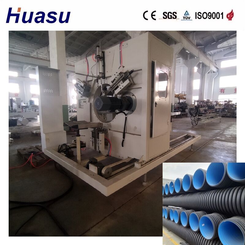 600mm 800mm 1200mm PE PVC διπλής τοιχώδους κυματοειδούς σωλήνα γραμμή εκτόξευσης με 60-2000kg / h χωρητικότητα δεξαμενή ψύξης νερού και Siemens κινητήρα