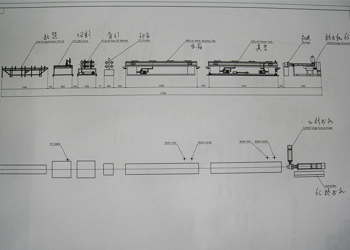 Ενιαία ζαρωμένη τοίχος γραμμή παραγωγής μηχανών σωλήνων PVC 200MM400MM