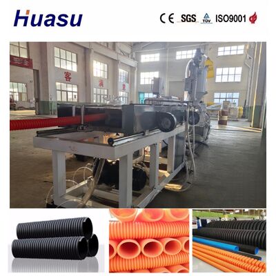 High Productivity Energy Saving Single Wall Corrugated Pipe Extrusion Line with PLC Control Touch Screen for Plastic Pipe Making