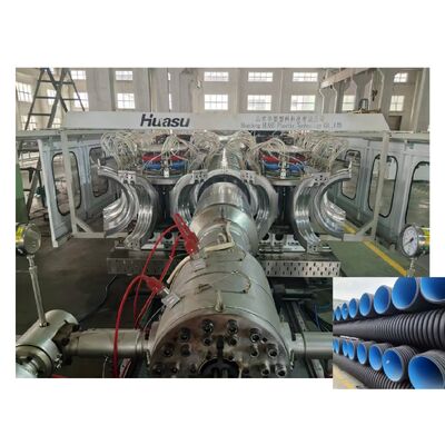 Double Wall Corrugated Pipe Extrusion Line with Aluminium Alloy Mould PLC Control for 32-1600mm Pipe Diameter